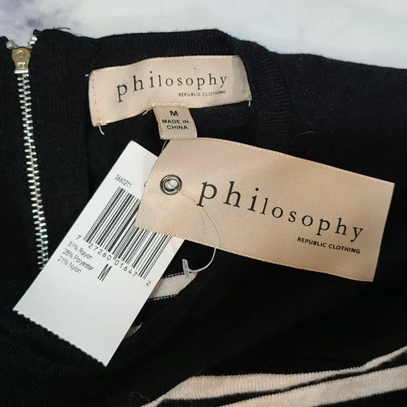 Philosophy Republic Clothing Black & White Striped Knit Top - Picture 9 of 10